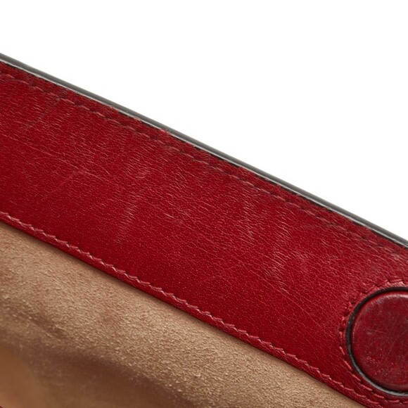 GUCCI Red Leather Shoulder Bag - Picture 4 of 14